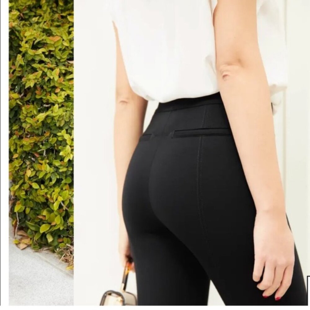 NWOT SPANX The Perfect Black Pant Back Seam Skinny Pants in Black sz M Tall - Picture 3 of 12